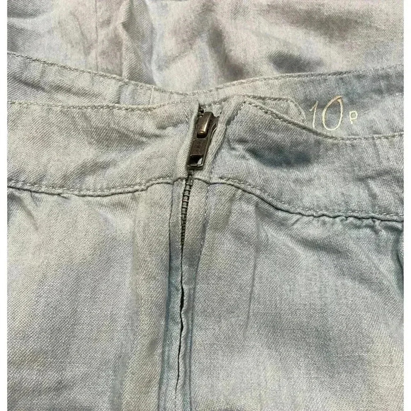 Ann Taylor LOFT Linen Denim Blend‎ Skirt Womens Size 10 Petite Blue Casual NWT - Picture 6 of 8